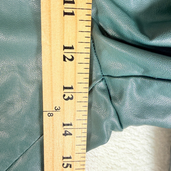 Boston Proper Womens Pants Green Large High Rise Ankle Faux Leather Edgy Glam - Picture 5 of 7